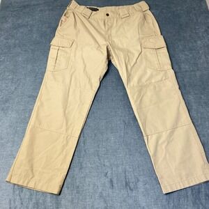 Tact Squad Utility Pants Mens 36 Beige Cotton Straight Leg Outdoor Cargo Pockets